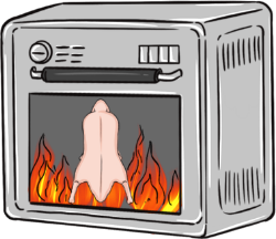 Step 6: Place the duck into the oven and roast it for 25 minutes at 420°F.